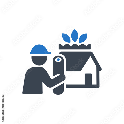 Man with House Planter Icon