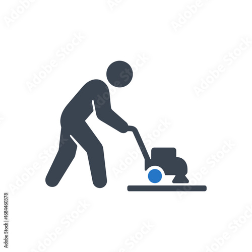 Worker Using Compactor Icon