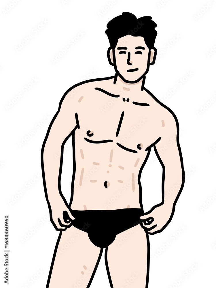 Fototapeta premium cute cartoon of man on white background