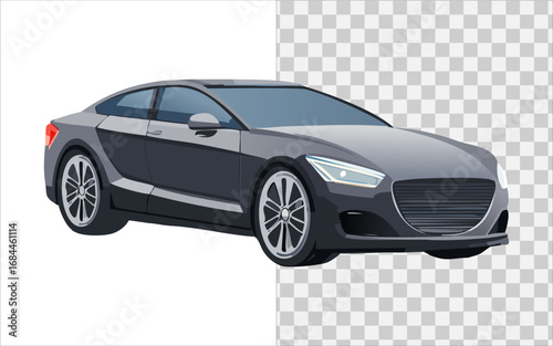 Sleek Modern Sports Coupe Design Concept Illustration