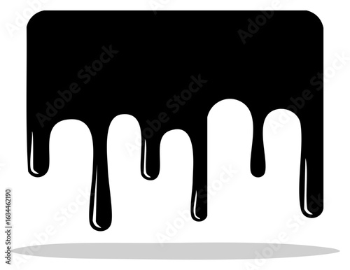 Dynamic black liquid dripping paint or ink graphic design element abstract vector illustration