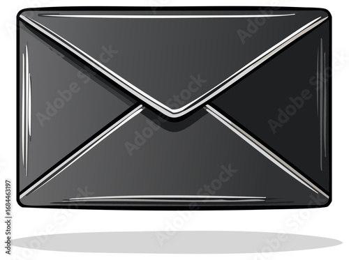 Stylized Dark Gray Envelope Illustration Depicting Message Communication and Graphic Design