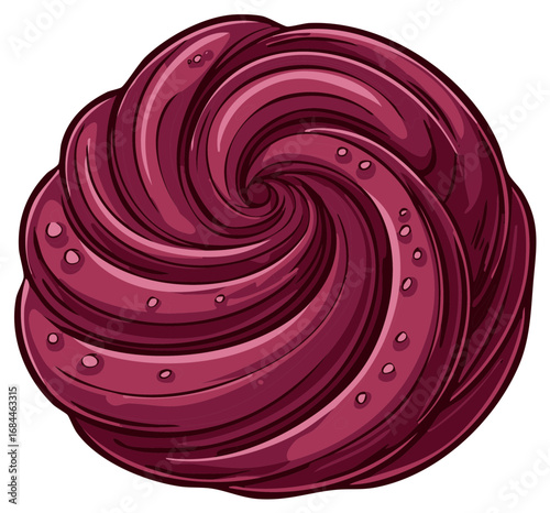 Swirl of delicious berry jam or frosting with droplets