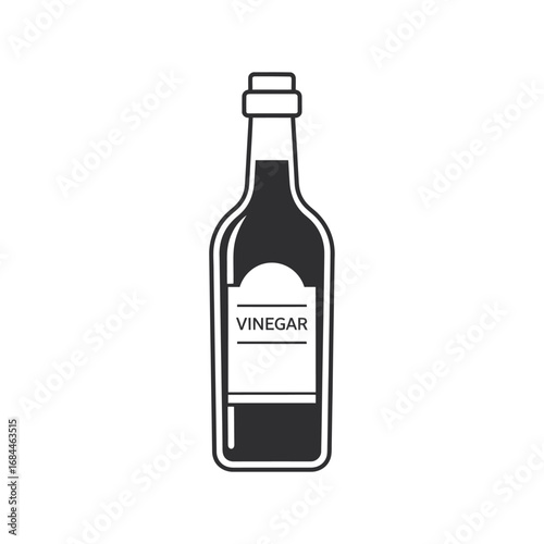 Minimalist depiction of a vinegar bottle showcasing simple lines and bold visual design