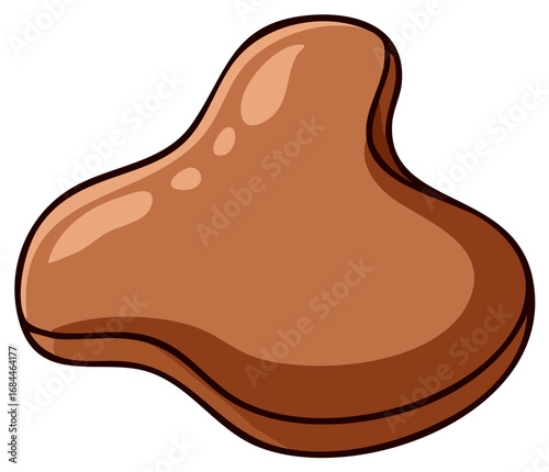 Vintage bicycle seat illustration, brown leather saddle component, bike part, isolated