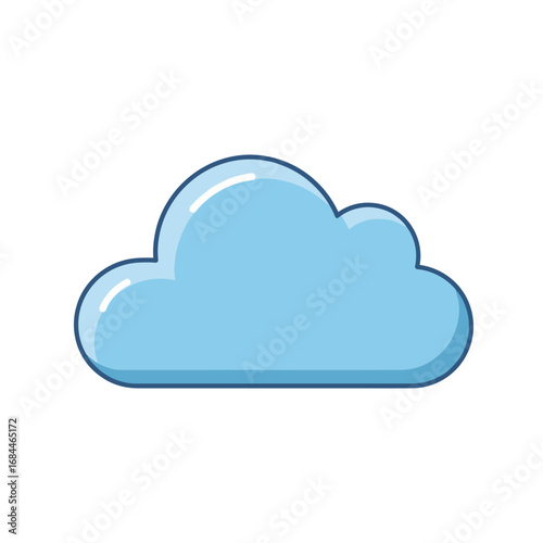 A digitally rendered azure cloud floating serenely against a plain background offering a sense of