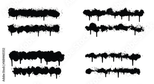 abstract black ink splatters arranged in grid pattern