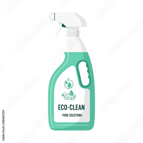 Eco-friendly cleaning solution in a spray bottle emphasizing pure and natural ingredients for