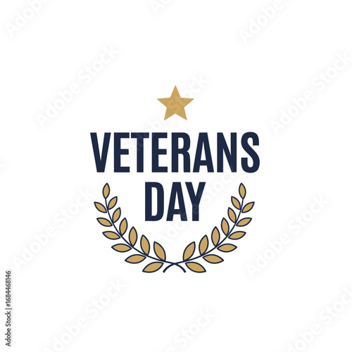 Honoring service: a vector graphic of veterans day with symbolic star and laurel wreath