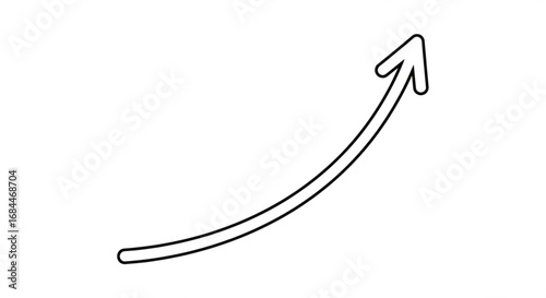 Upward trending arrow icon vector illustration for growth success progress and positive direction concept design