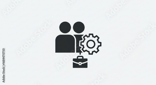 Business team collaboration process management and engineering solutions icon for professional development 100