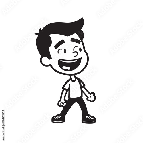 Handsome Man Black and White Illustration Vector Image Male Portrait Fashion Sketch Line Art Design