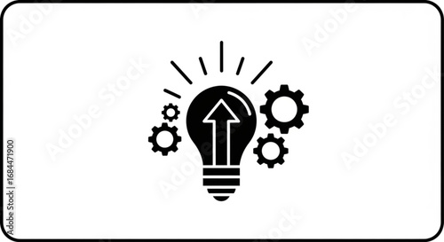 Innovation idea lightbulb and gears concept for creative solutions and business strategy development process