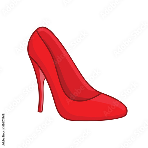 Elegant red stiletto heel shoe vector illustration fashion