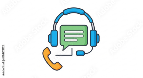 Customer service support call center help desk online chat communication assistance operator headset concept