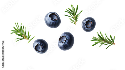 Juniper Berry with half slices falling or floating png 