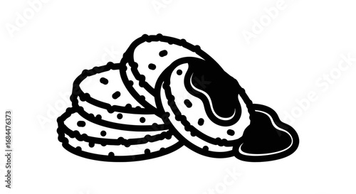 Detailed minimalist pickle stack artwork illustration, a culinary symbol for cuisine style