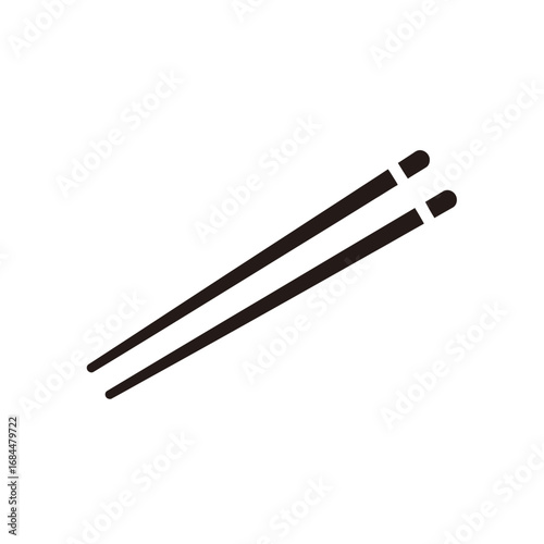 Minimalist chopsticks illustration evoking traditional culinary utensil and dining practices