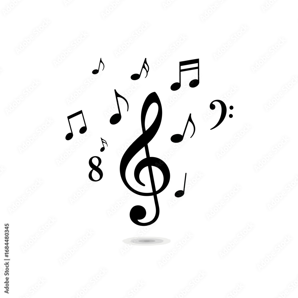 Fototapeta premium Harmonic composition of musical notes creates a visually appealing artistic symphony