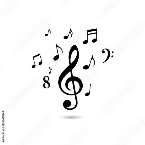 Harmonic composition of musical notes creates a visually appealing artistic symphony