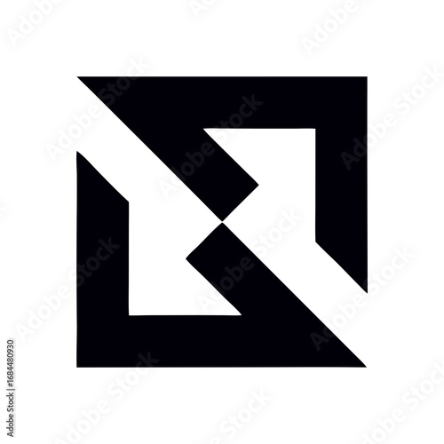 Free Download Abstract Geometric Shape Logo Design Black and White Concept Modern Corporate Branding Symbol Simple Minimalist Icon Graphic Element - GFXLoad