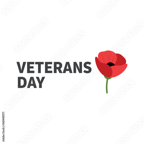 A poignant symbol for honoring veterans: a minimalistic veterans day floral emblem remembrance