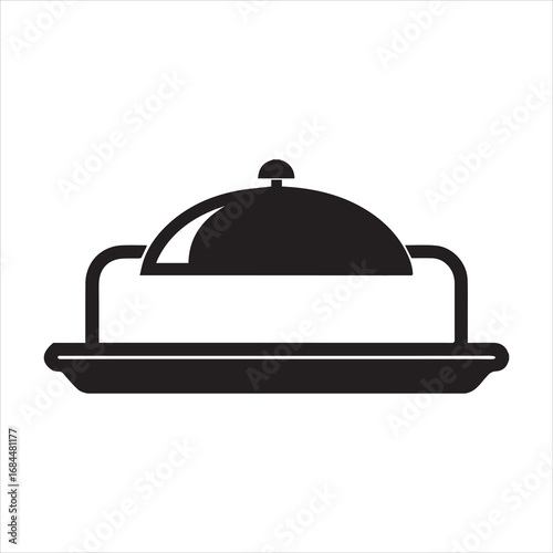 Hospital Cafeteria Tray Silhouette Vector Illustration