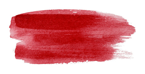 red watercolor background. Artistic hand paint. Isolated on transparent background.