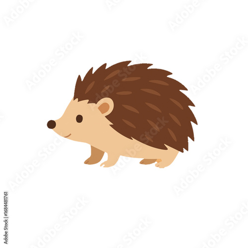 Flat colored hedgehog illustration with background 