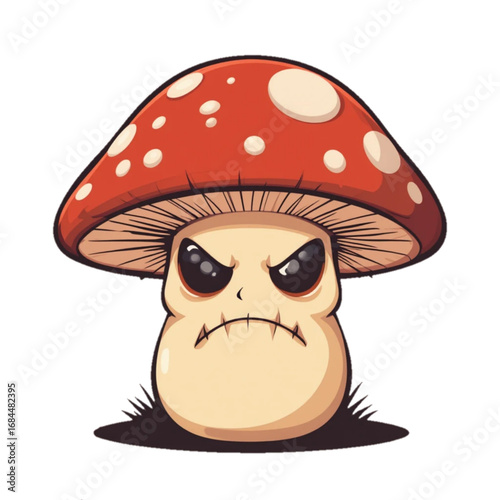 Flat colored halloween themed mushroom illustration 