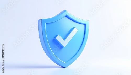 Shield protection concept, a 3d icon with a check mark on a button for web design Free Download Shield protection concept, a 3d icon with a check mark on a button for web design - GFXLoad