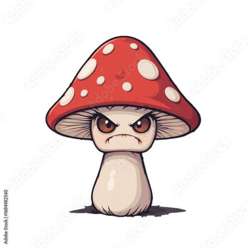 Flat colored halloween themed mushroom illustration 