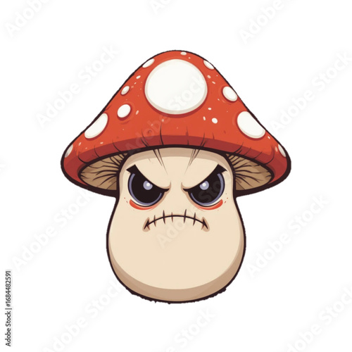 Flat colored halloween themed mushroom illustration 