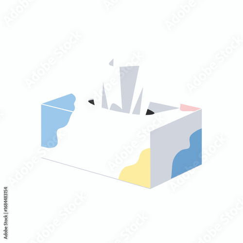 Abstract tissue box illustration with modern design and practical use in minimalist style