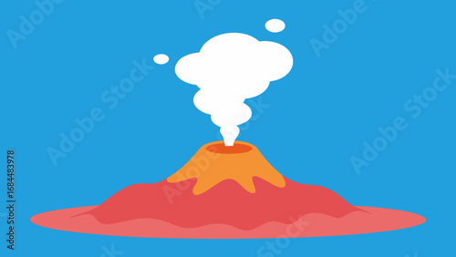 Powerful Erupting Geyser Steam Illustration Dynamic Natural Hot Spring Vector Art