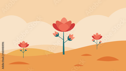 Discover Delicate Desert Flowers Blooming Stunning Nature Vector Design