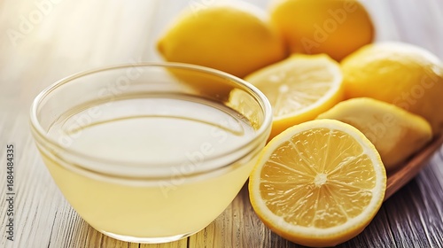 Freshly squeezed lemon juice in small bowl