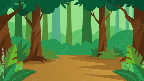 Explore the Rich Rainforest Floor Lush Nature Vector Illustration Design