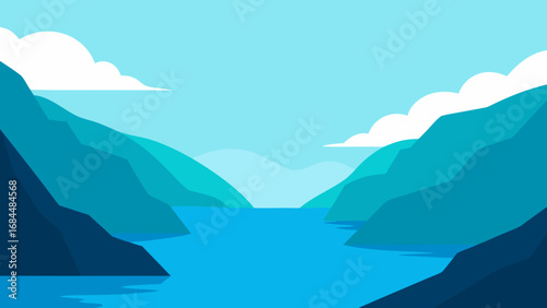 Explore Deep Norwegian Fjords Majestic Nature Vector Landscape Artwork