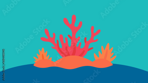 Tiny Coral Polyps Nature Vector Graphic Depicting Micro Marine Organisms