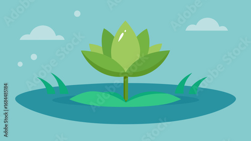 Floating Water Hyacinth Nature Vector Art Illustrating Aquatic Plant Life