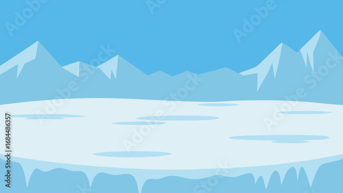 Glistening Smooth Ice Texture a Chilly Nature Vector Illustration