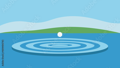 Calm Gentle Ripples on a Water Surface Nature Vector Illustration