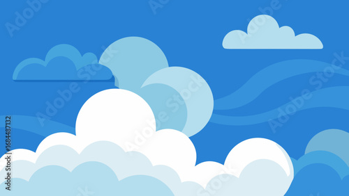 Dynamic Cloudy Sky Vector Nature Illustration Atmospheric Weather Scene