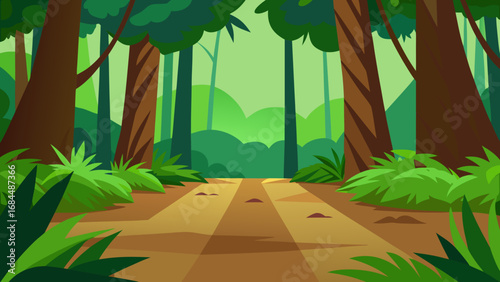 Rich Rainforest Floor Vector Nature Illustration Lush Jungle Ecosystem