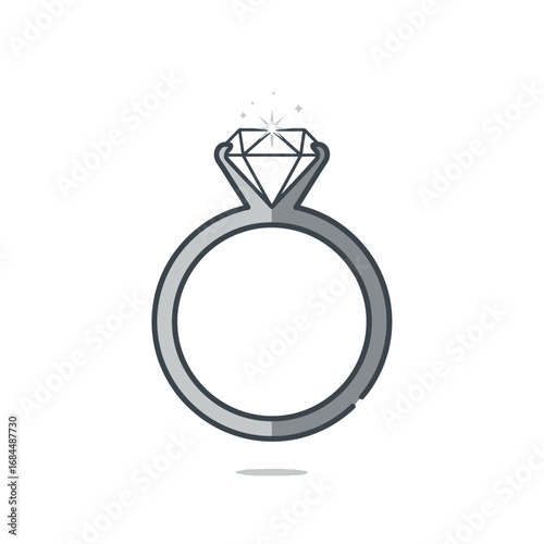 Elegant Diamond Ring Icon for Proposals, Anniversaries, and Jewelry Design Projects