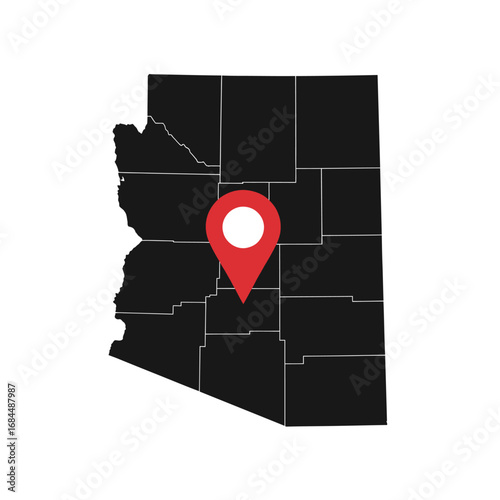 Arizona state location pinpoint navigation landmark orientation travel destination icon map