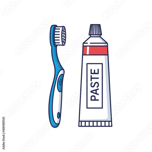 Daily oral hygiene essentials: Toothbrush and toothpaste vector illustration design