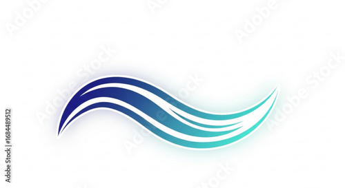 Abstract wave vector graphic design element for logo template and creative background with blue gradient color