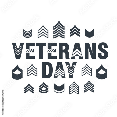 Veterans Day Tribute: A Graphic Representation of Military Rank Insignia and Celebration